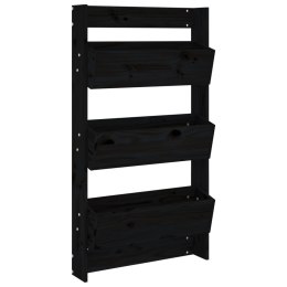 DONICA ŚCIENNA 3-POZIOMOWA 60X18,5X110CM CZARNA SOSNOWA