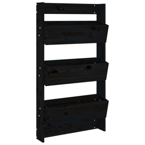 DONICA ŚCIENNA 3-POZIOMOWA 60X18,5X110CM CZARNA SOSNOWA