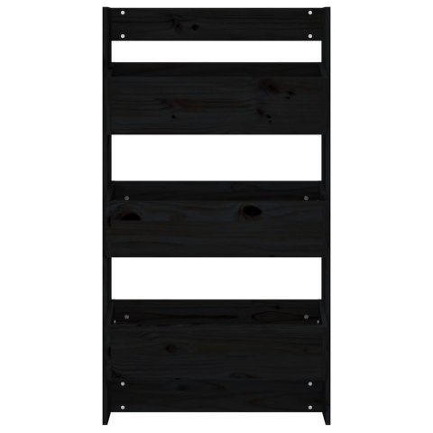 DONICA ŚCIENNA 3-POZIOMOWA 60X18,5X110CM CZARNA SOSNOWA