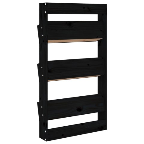 DONICA ŚCIENNA 3-POZIOMOWA 60X18,5X110CM CZARNA SOSNOWA