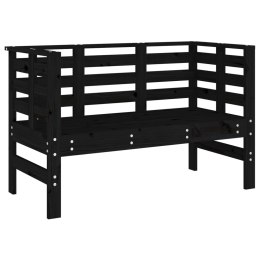ŁAWKA OGRODOWA CZARNA 111,5X53X71CM LITE DREWNO SOSNOWE