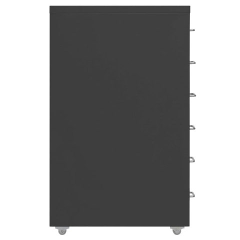 MOBILNA SZAFKA KARTOTEKOWA ANTRACYTOWA 28X41X69CM METALOWA