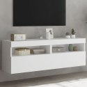 ŚCIENNE SZAFKI TV Z LED 2 SZT. BIAŁE 60X30X40CM
