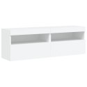 ŚCIENNE SZAFKI TV Z LED 2 SZT. BIAŁE 60X30X40CM