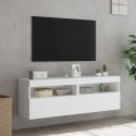 ŚCIENNE SZAFKI TV Z LED 2 SZT. BIAŁE 60X30X40CM