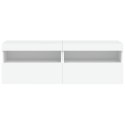 ŚCIENNE SZAFKI TV Z LED 2 SZT. BIAŁE 60X30X40CM