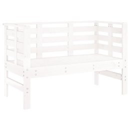 ŁAWKA OGRODOWA BIAŁA 111,5X53X71CM LITE DREWNO SOSNOWE