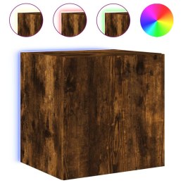 ŚCIENNA SZAFKA TV Z LED PRZYDYMIONY DĄB 40,5X35X40CM
