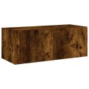 ŚCIENNA SZAFKA TV Z LED PRZYDYMIONY DĄB 80X35X31CM