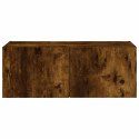 ŚCIENNA SZAFKA TV Z LED PRZYDYMIONY DĄB 80X35X31CM