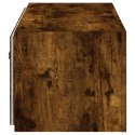 ŚCIENNA SZAFKA TV Z LED PRZYDYMIONY DĄB 80X35X31CM
