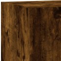 ŚCIENNA SZAFKA TV Z LED PRZYDYMIONY DĄB 80X35X31CM
