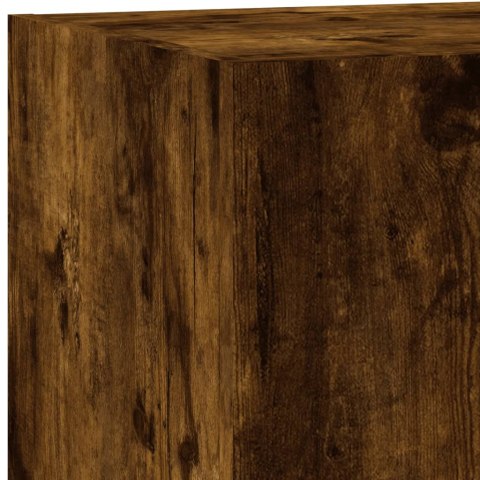 ŚCIENNA SZAFKA TV Z LED PRZYDYMIONY DĄB 80X35X31CM