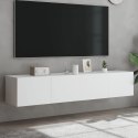 ŚCIENNE SZAFKI TV Z LED 2 SZT. BIAŁE 80X35X31CM
