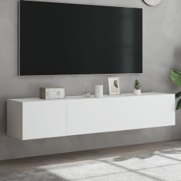 ŚCIENNE SZAFKI TV Z LED 2 SZT. BIAŁE 80X35X31CM