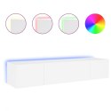 ŚCIENNE SZAFKI TV Z LED 2 SZT. BIAŁE 80X35X31CM