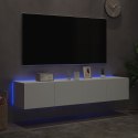 ŚCIENNE SZAFKI TV Z LED 2 SZT. BIAŁE 80X35X31CM