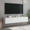 ŚCIENNE SZAFKI TV Z LED 2 SZT. BIAŁE 80X35X31CM