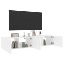 ŚCIENNE SZAFKI TV Z LED 2 SZT. BIAŁE 80X35X31CM