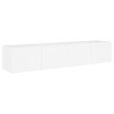 ŚCIENNE SZAFKI TV Z LED 2 SZT. BIAŁE 80X35X31CM