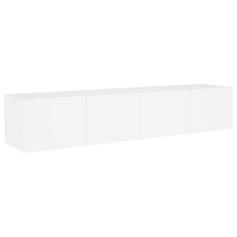 ŚCIENNE SZAFKI TV Z LED 2 SZT. BIAŁE 80X35X31CM