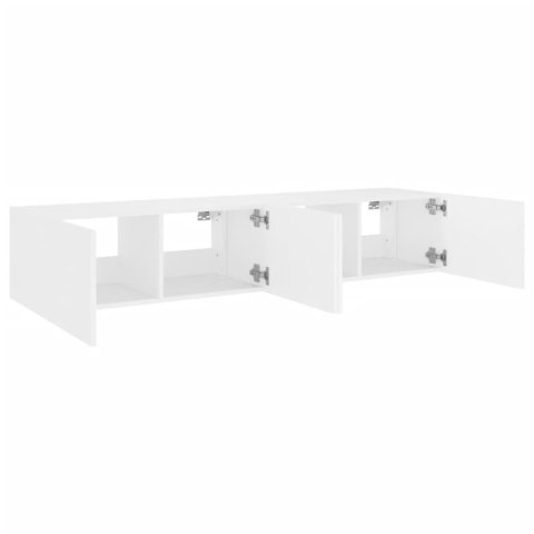 ŚCIENNE SZAFKI TV Z LED 2 SZT. BIAŁE 80X35X31CM
