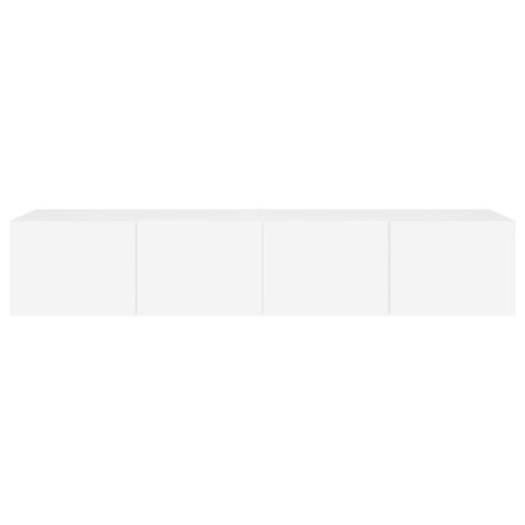 ŚCIENNE SZAFKI TV Z LED 2 SZT. BIAŁE 80X35X31CM