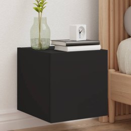 ŚCIENNE SZAFKI TV Z LED, 2 SZT., CZARNE, 30,5X35X30 CM