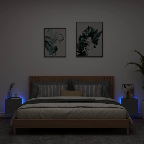 ŚCIENNE SZAFKI TV Z LED, 2 SZT., CZARNE, 30,5X35X30 CM