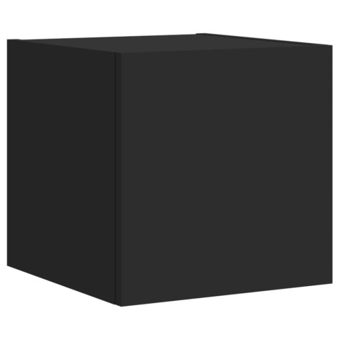 ŚCIENNE SZAFKI TV Z LED, 2 SZT., CZARNE, 30,5X35X30 CM