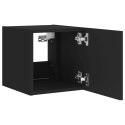 ŚCIENNE SZAFKI TV Z LED, 2 SZT., CZARNE, 30,5X35X30 CM