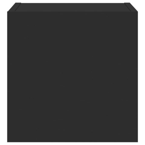 ŚCIENNE SZAFKI TV Z LED, 2 SZT., CZARNE, 30,5X35X30 CM
