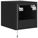 ŚCIENNE SZAFKI TV Z LED, 2 SZT., CZARNE, 30,5X35X30 CM