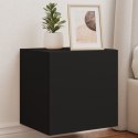 ŚCIENNE SZAFKI TV Z LED, 2 SZT., CZARNE, 40,5X35X40 CM