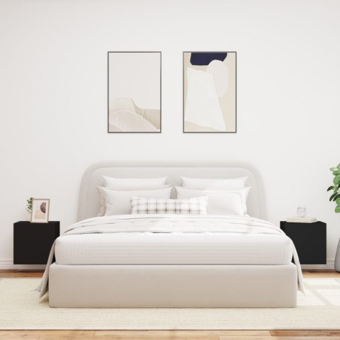 ŚCIENNE SZAFKI TV Z LED, 2 SZT., CZARNE, 40,5X35X40 CM