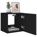 ŚCIENNE SZAFKI TV Z LED, 2 SZT., CZARNE, 40,5X35X40 CM