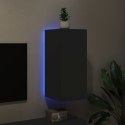 ŚCIENNA SZAFKA TV Z LED CZARNA 30,5X35X70CM
