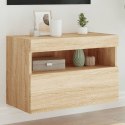 ŚCIENNA SZAFKA TV Z LED DĄB SONOMA 60X30X40CM