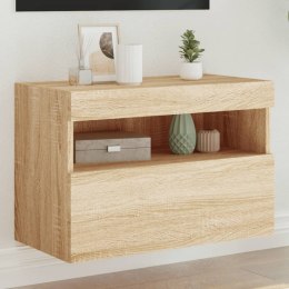 ŚCIENNA SZAFKA TV Z LED DĄB SONOMA 60X30X40CM