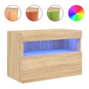 ŚCIENNA SZAFKA TV Z LED DĄB SONOMA 60X30X40CM