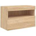 ŚCIENNA SZAFKA TV Z LED DĄB SONOMA 60X30X40CM