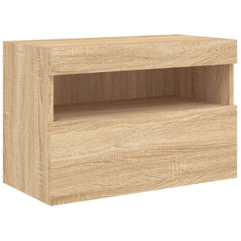 ŚCIENNA SZAFKA TV Z LED DĄB SONOMA 60X30X40CM