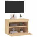 ŚCIENNA SZAFKA TV Z LED DĄB SONOMA 60X30X40CM