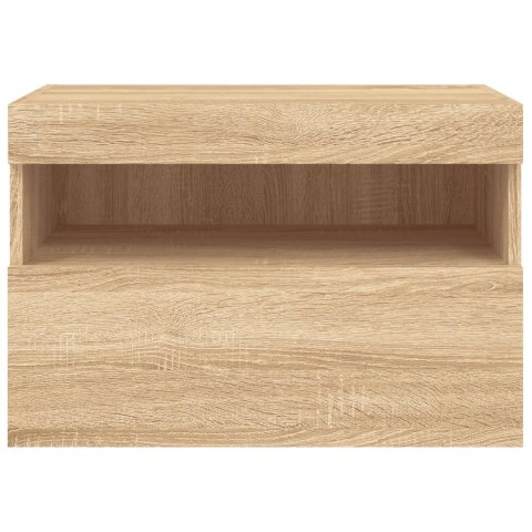 ŚCIENNA SZAFKA TV Z LED DĄB SONOMA 60X30X40CM