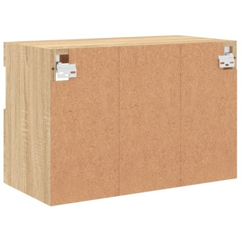 ŚCIENNA SZAFKA TV Z LED DĄB SONOMA 60X30X40CM