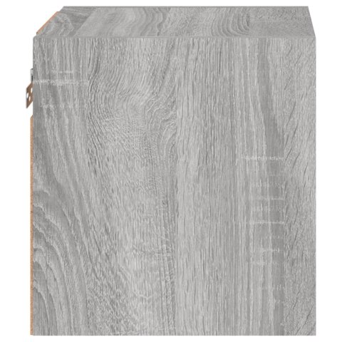 ŚCIENNA SZAFKA TV Z LED SZARY DĄB SONOMA 30X28,5X30CM