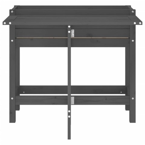 DONICA OGRODOWA ZE SKŁADANYM BLATEM SZARA LITE DREWNO SOSNOWE