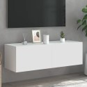 ŚCIENNA SZAFKA TV Z LED BIAŁA 100X35X31CM