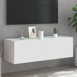ŚCIENNA SZAFKA TV Z LED BIAŁA 100X35X31CM