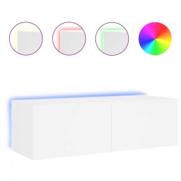 ŚCIENNA SZAFKA TV Z LED BIAŁA 100X35X31CM